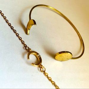 Anthropologie moon and star bracelet set